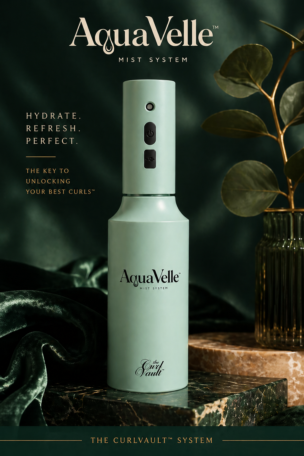AquaVelle™ Continuous Mist System
1-Touch, Hands-Free Hydration for Effortless Styling